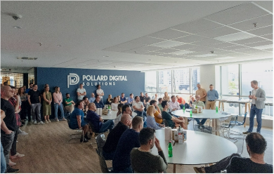 Pollard Digital Solutions team together in a meeting